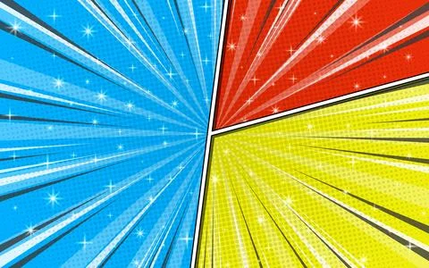 Three vibrant comic book style panels. Stockillustratie