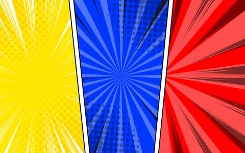 Three vibrant comic book style panels. vector illustration Stock Illustration