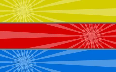 Three vibrant comic book style panels. Stock Illustration