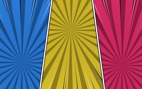 Three vibrant comic book style panels. Stock Illustration