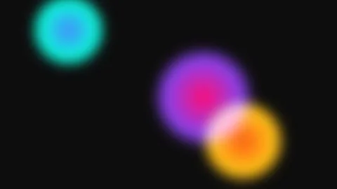 Three vibrant glowing light orbs floating against a deep black background Video stock 335117961