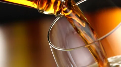 Three views of brown ale beer being poured in bar Stock Footage 2975519