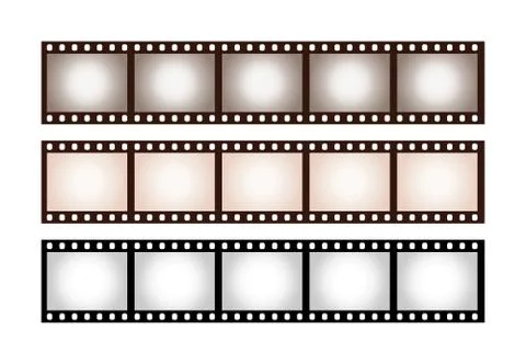 Three vintage stripes of five frames of 35 mm film Stockillustratie