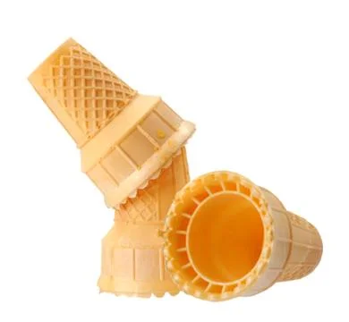 Three waffle cones Stock Photos