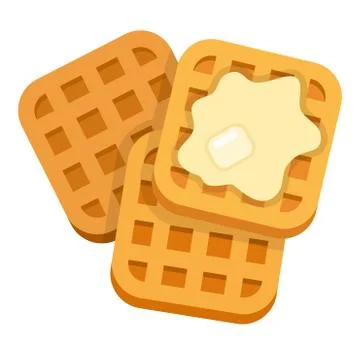 Three waffles with butter vector icon flat isolated イラスト素材