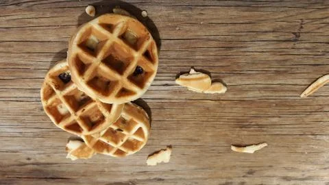 Three waffles, Stock Photos