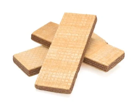 Three waffles on white background Stock Photos