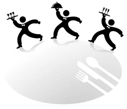 The three waiter Illustrazione stock