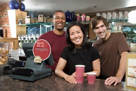 Three waiters Stock Photos