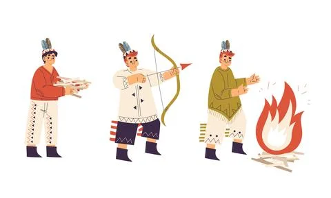 Three Warriors Engaged in Action Creative and Artful Depictions of Ancient Stock Illustration