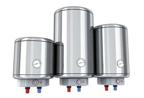 Three water boiler on white background 스톡 일러스트