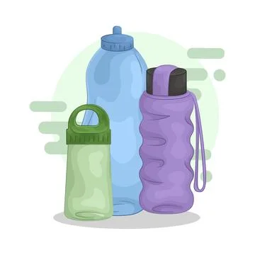 Three Water Bottles Stock Illustration