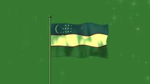 Three waving horizontal tricolor flags against green background featuring Stock Footage 346122655