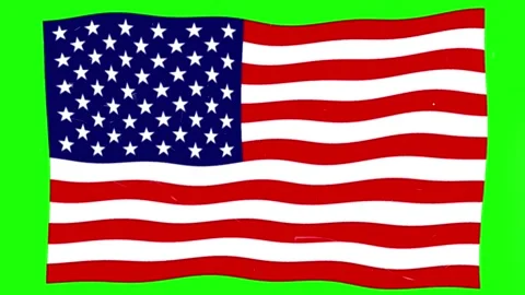 Three waving national flags displayed against vibrant green screen background Stock Footage 346134180