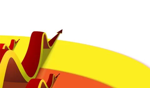 Three wavy arrows go up the color strips Stock Illustration