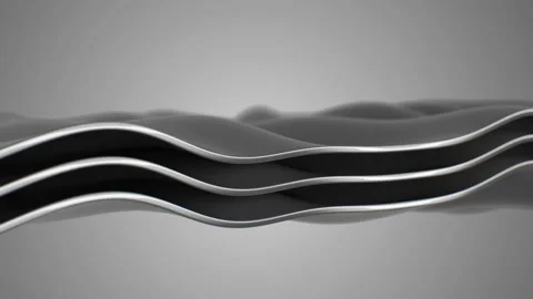 Three wavy metal lines 3d animation Stock Footage 150822155