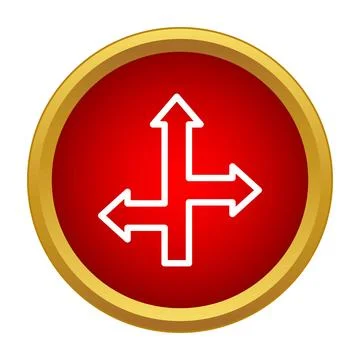 Three way arrow icon showing multiple difficult directions Stock Illustration
