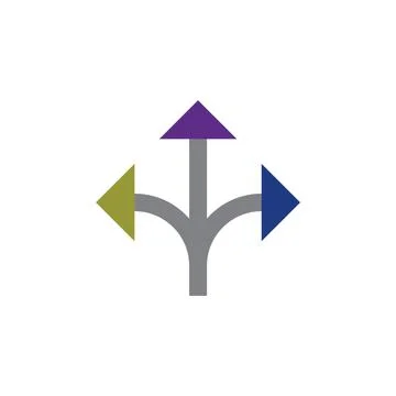 Three way arrow logo icon vector design element Stock Illustration