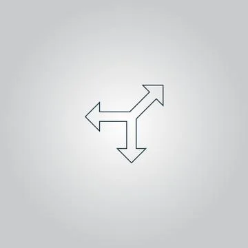 Three-way direction arrow Stock Illustration