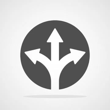 Three-way direction arrow isolated. Vector illustration. Stock Illustration