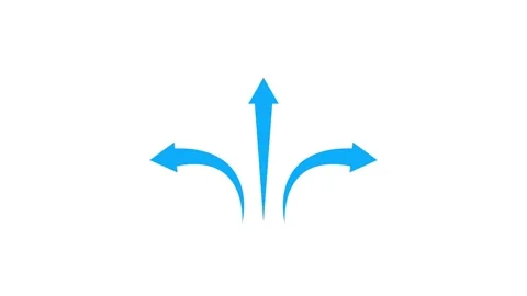 Three-way direction arrow sign animation. road direction, moving arrow thre.. Stock Footage 327716569