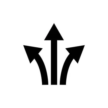 Three way direction arrow sign.icon vector graphic design illustration Stock Illustration