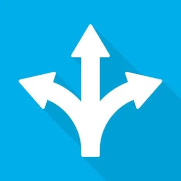 Three-way direction Arrow. Vector Illustration. Stock Illustration