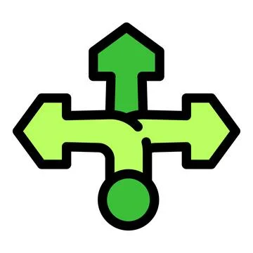 Three way direction arrows pointing up, left, and right Stock Illustration