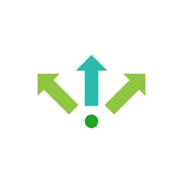 Three way direction vector icon logo design Stock Illustration