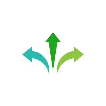Three way direction vector icon logo design Stock Illustration