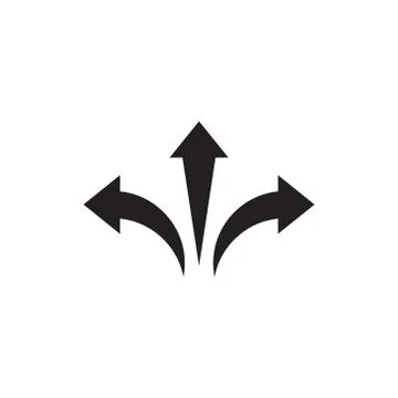 Three way direction vector icon logo design Stock Illustration