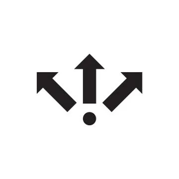 Three way direction vector icon logo design Stock Illustration