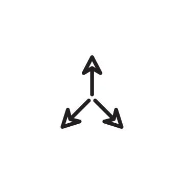 Three way direction vector icon logo design Stock Illustration