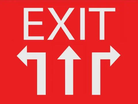 Three way for exit sign,concept Stock Illustration