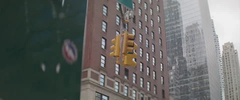 Three-Way Stop Light in NYC Stock Footage 208760553