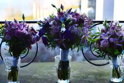 Three wedding bouquets Stock Photos