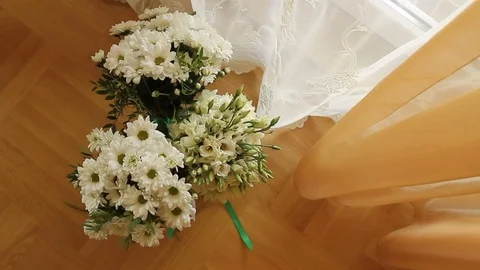 Three wedding bouquets in a room Video stock 70706300