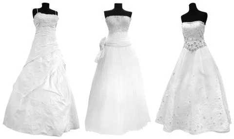 Three wedding dress Stock-Fotos