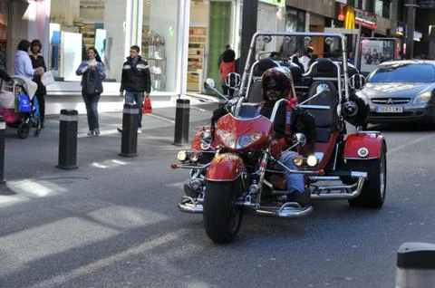Three wheel motorcycle Stock Photos