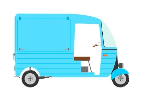 Three wheeled motor rickshaw. Stock Illustration