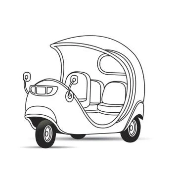 Three wheeler in black Stock Illustration