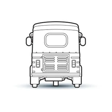 Three wheeler in black &amp; white Stock Illustration