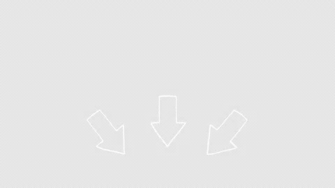 Three white arrows, hand drawn animation on a transparent background Stock Footage 147342855