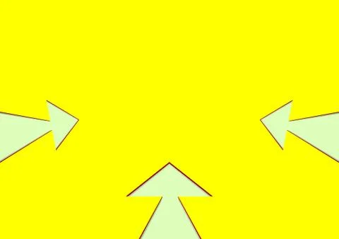 Three white arrows on yellow background scrapbooking Stock Illustration