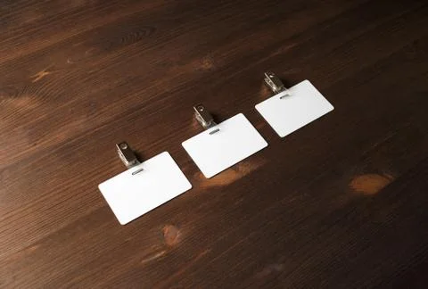 Three white badges Stock Photos