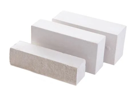 Three white ceramic bricks at the white background, isolated Stock Photos