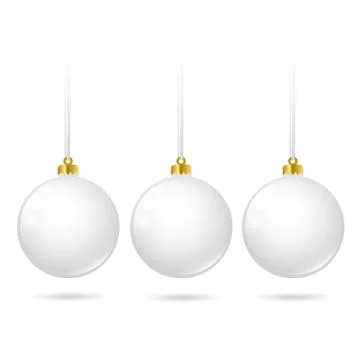 Three white christmas bauble Stock Illustration