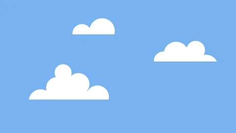 Three White Clouds on Blue Sky Background image photo Stock Footage 340471526