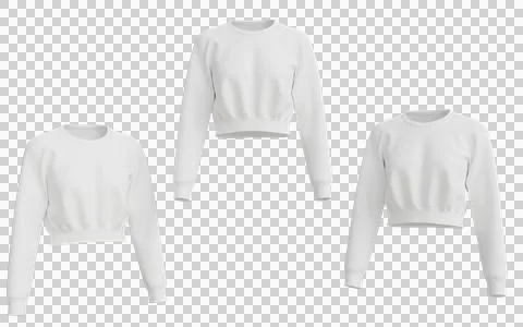 Three white cropped crew neck sweatshirts Stock-Illustration