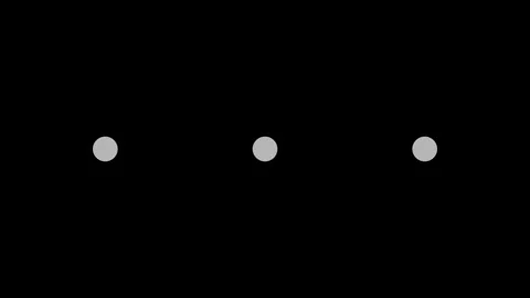 Three white dots circles blinking on a black background Stock Footage 338314675